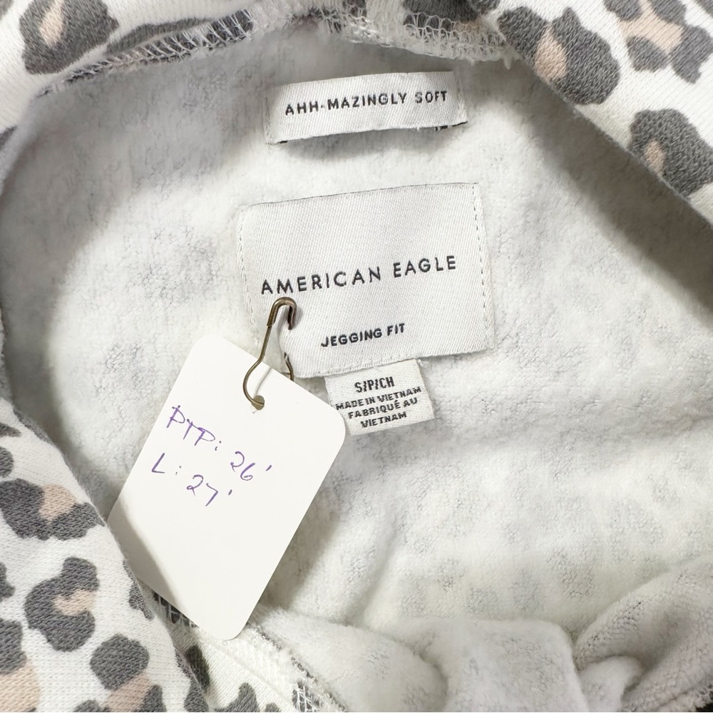 American Eagle Outfitters Leopard Print Jegging Fit Relaxed Sweatshirt Hoodie S - Picture 9 of 9